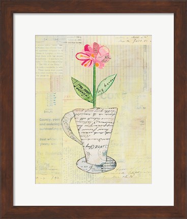Framed Teacup Floral II on Print Print