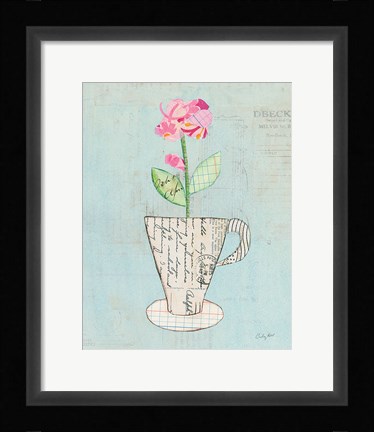 Framed Teacup Floral III on Print Print