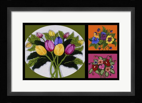 Framed Flower Collage Print