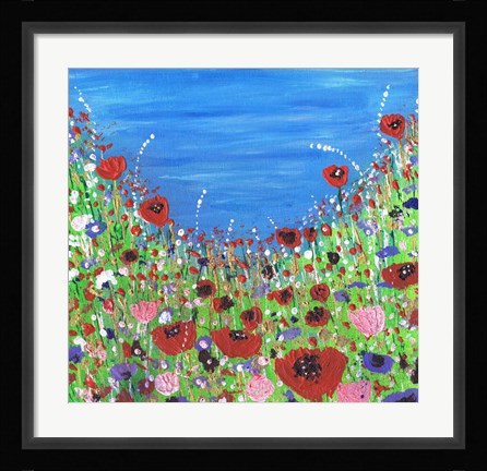 Framed Roses And Poppies Print