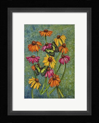 Framed Monarchs &amp; Sunflowers Print