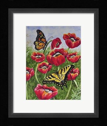 Framed Monarch and Swallowtail Print