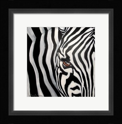Framed Zebra Face Print