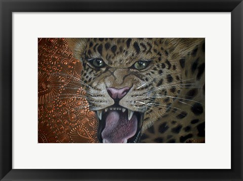 Framed Leopard Attack Print