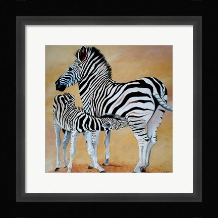 Framed Zebra Bonding Print