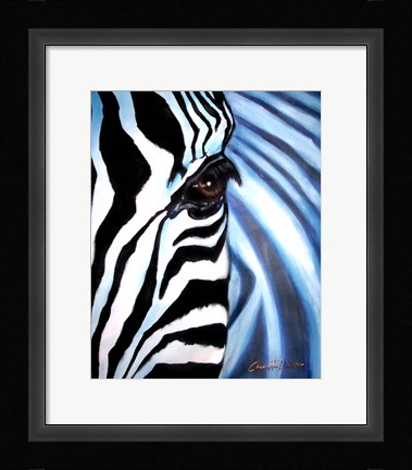 Framed Zebra Face Print