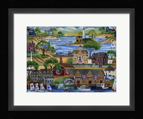 Framed 4th July Seaside Celebration Print
