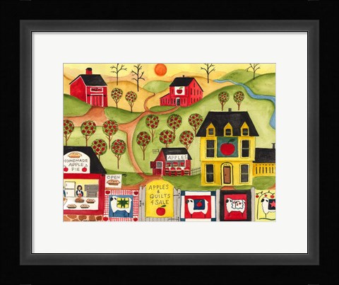 Framed Apples Quilts 4 Sale Print