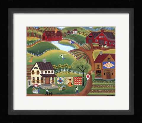 Framed Country Kite Quilt Lemonade Print