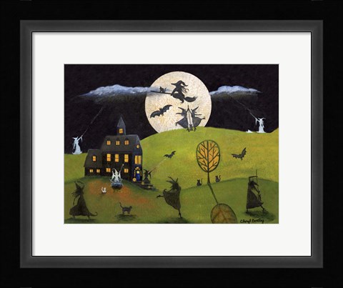 Framed White Witch Halloween Dance Print