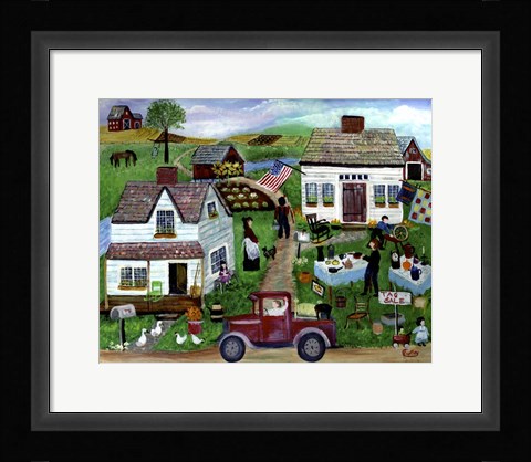 Framed Country Folk Art Tag Sale Print