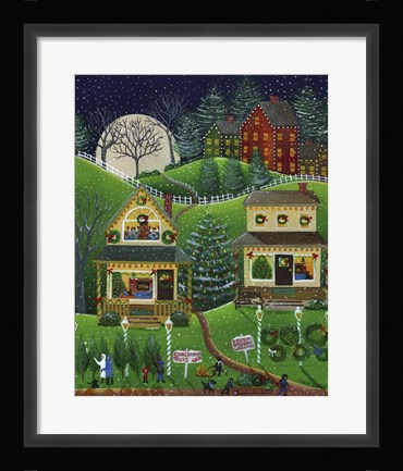 Framed First Snow Fall at Christmas Print