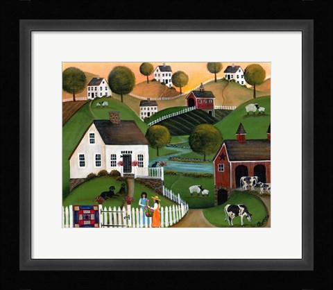 Framed Flower Lady Dairy Farm Print