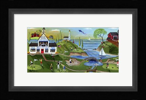 Framed Golf Club Folk Art Print