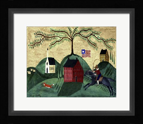 Framed Horse Fox Willow Tree Print