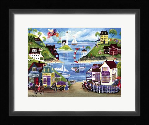 Framed Lavender Seaside Angel Print