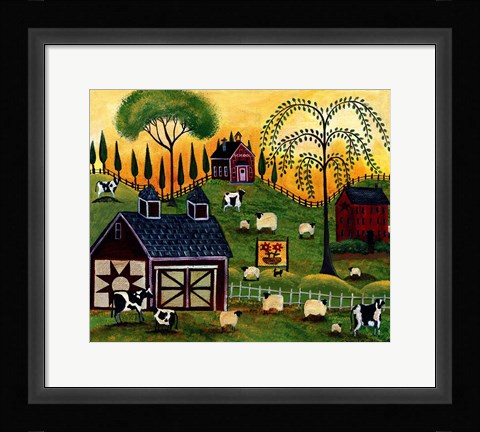 Framed Sunrise Pastures Lang Print