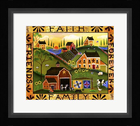 Framed Faith Family Friends Forever Print