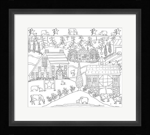 Framed Country Grace Outline Print