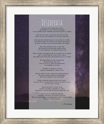 Framed Desiderata Night Sky Print