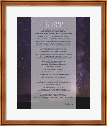 Framed Desiderata Night Sky Print