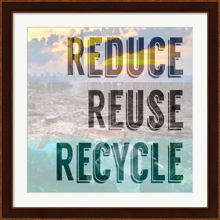 Framed Reduce Reuse Recycle II Print