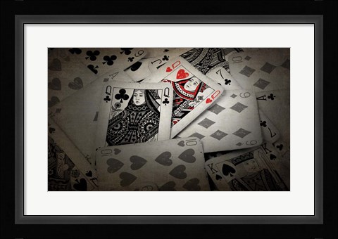 Framed Pop of Color Queen of Hearts Print