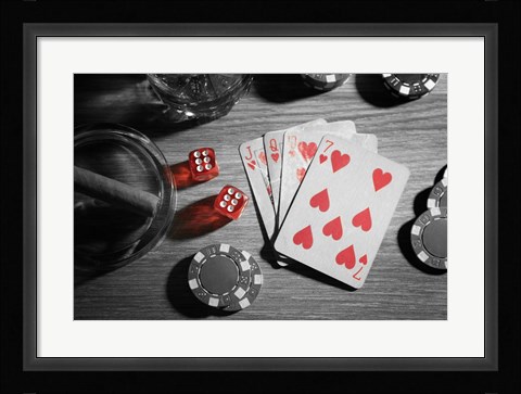 Framed Pop of Color Poker Print