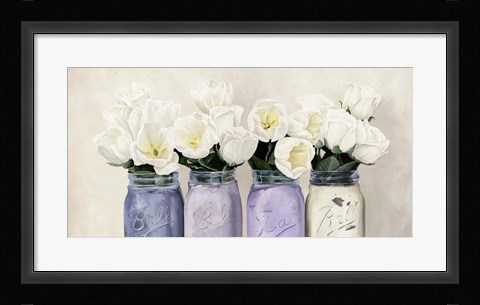 Framed Tulips in Mason Jars (detail) Print