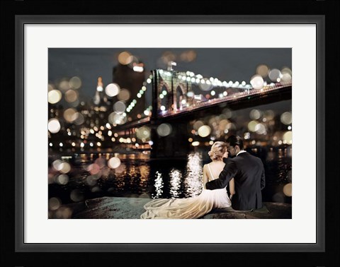 Framed Kissing in a NY Night Print