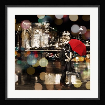 Framed Kiss in the Night (detail) Print