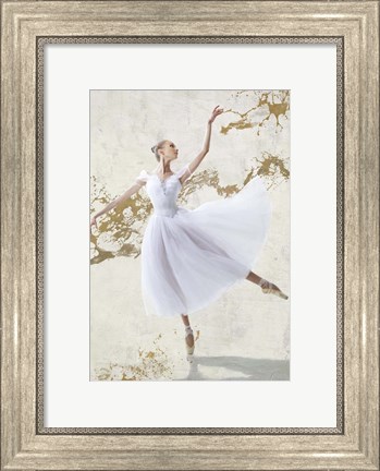Framed White Ballerina Print