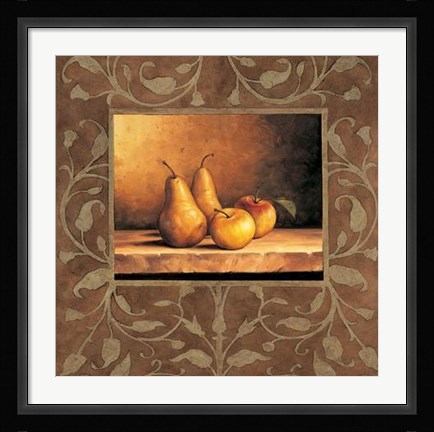 Framed Andres Gonzales - Pears and Apples Size 27.5x27.5 Print
