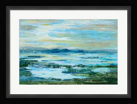 Framed Northern Lake Green Print