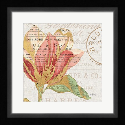 Framed Bookshelf Botanical III Print