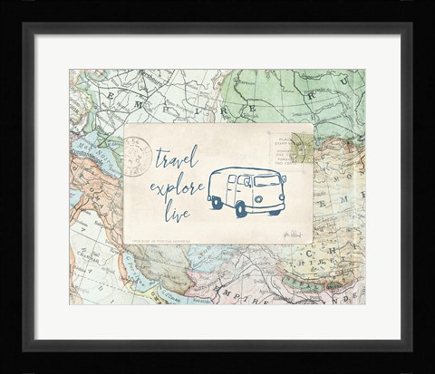 Framed Travel Posts II Print