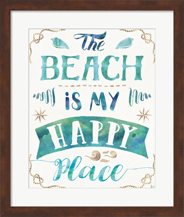 Framed Love and the Beach II Print