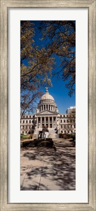 Framed Statue outside a Government Building, Mississippi State Capitol, Jackson, Mississippi Print