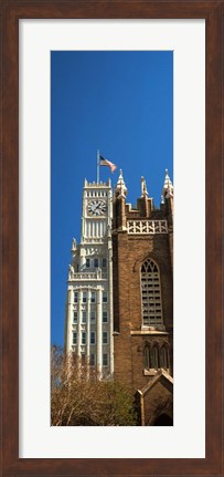 Framed Clock tower, Lamar Life Building, St. Andrew&#39;s Church, Jackson, Mississippi Print