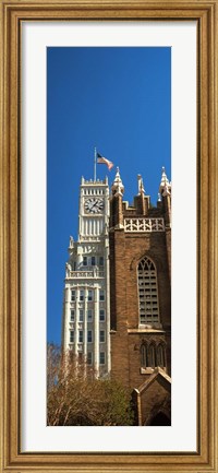 Framed Clock tower, Lamar Life Building, St. Andrew&#39;s Church, Jackson, Mississippi Print