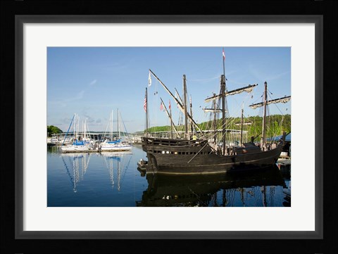 Framed Mississippi Reproductions of Columbus ships the Nina and Pinta Print