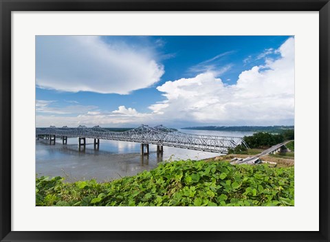 Framed Bridge Over the Mississippi River, Mississippi Print