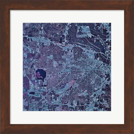 Framed Satellite view of Jackson, Mississippi Print