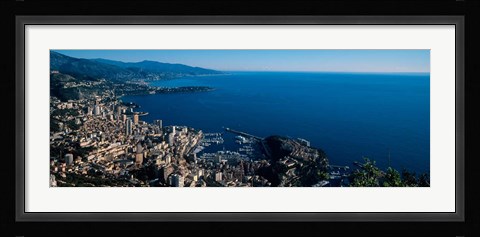 Framed City at the waterfront, Monte Carlo, Monaco Print