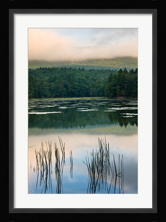 Framed Fog obscures the summit of Mt Monadnock, New Hampshire Print