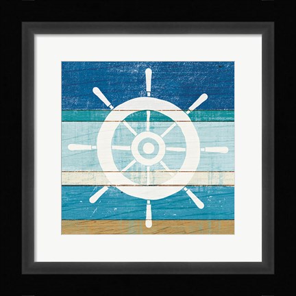 Framed Beachscape VI Helm White Print