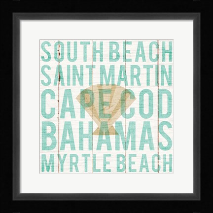 Framed Bon Voyage Shell Print