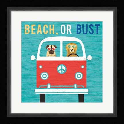 Framed Beach Bums Bus Print