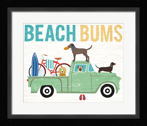 Framed Beach Bums Truck I Print