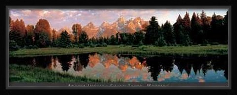 Framed Anonymous - Grand Teton Size 54.5x19 Print